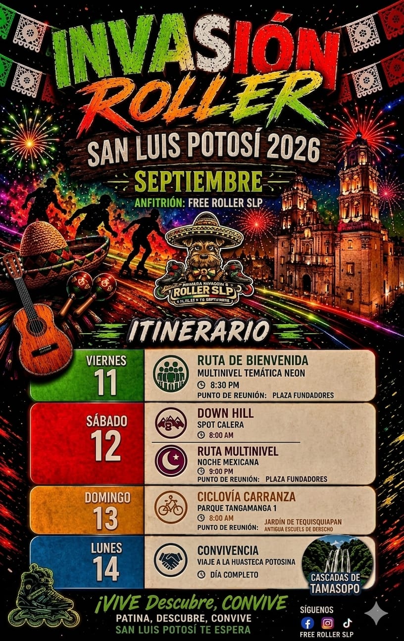 Arte oficial de Invasión Roller San Luis Potosí 2026